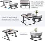 White Square Nesting Coffee Table Set