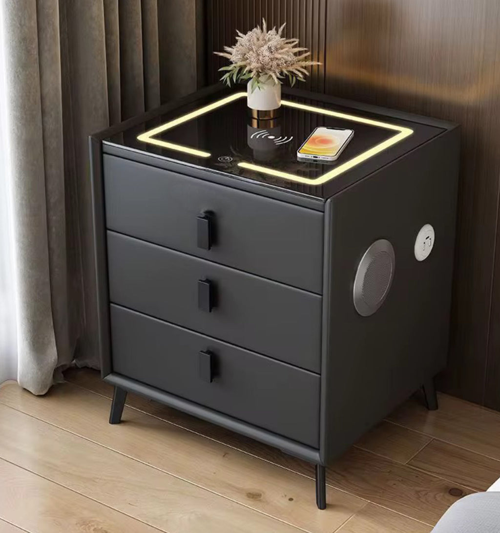 Black Smart Bedside Table