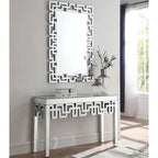 Geometric Silver-Mirrored Console Table