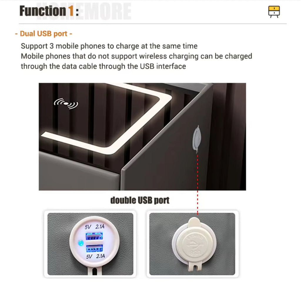 White Smart Side Table