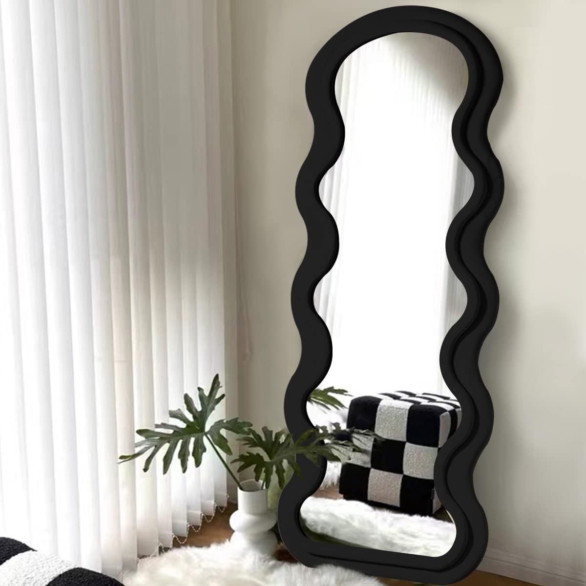 Full-Length Wavy-Edge Mirror