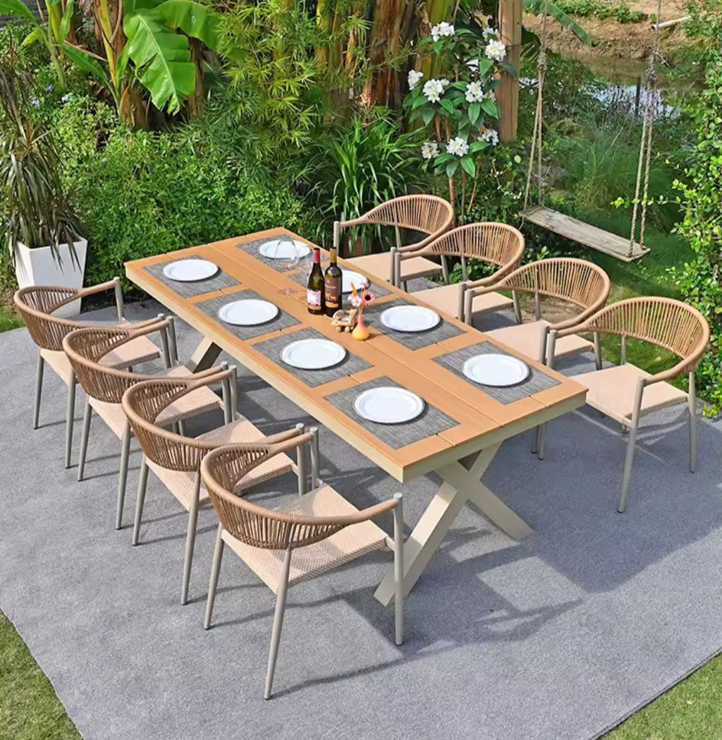 Spacious 8-Seater Patio Dining Set