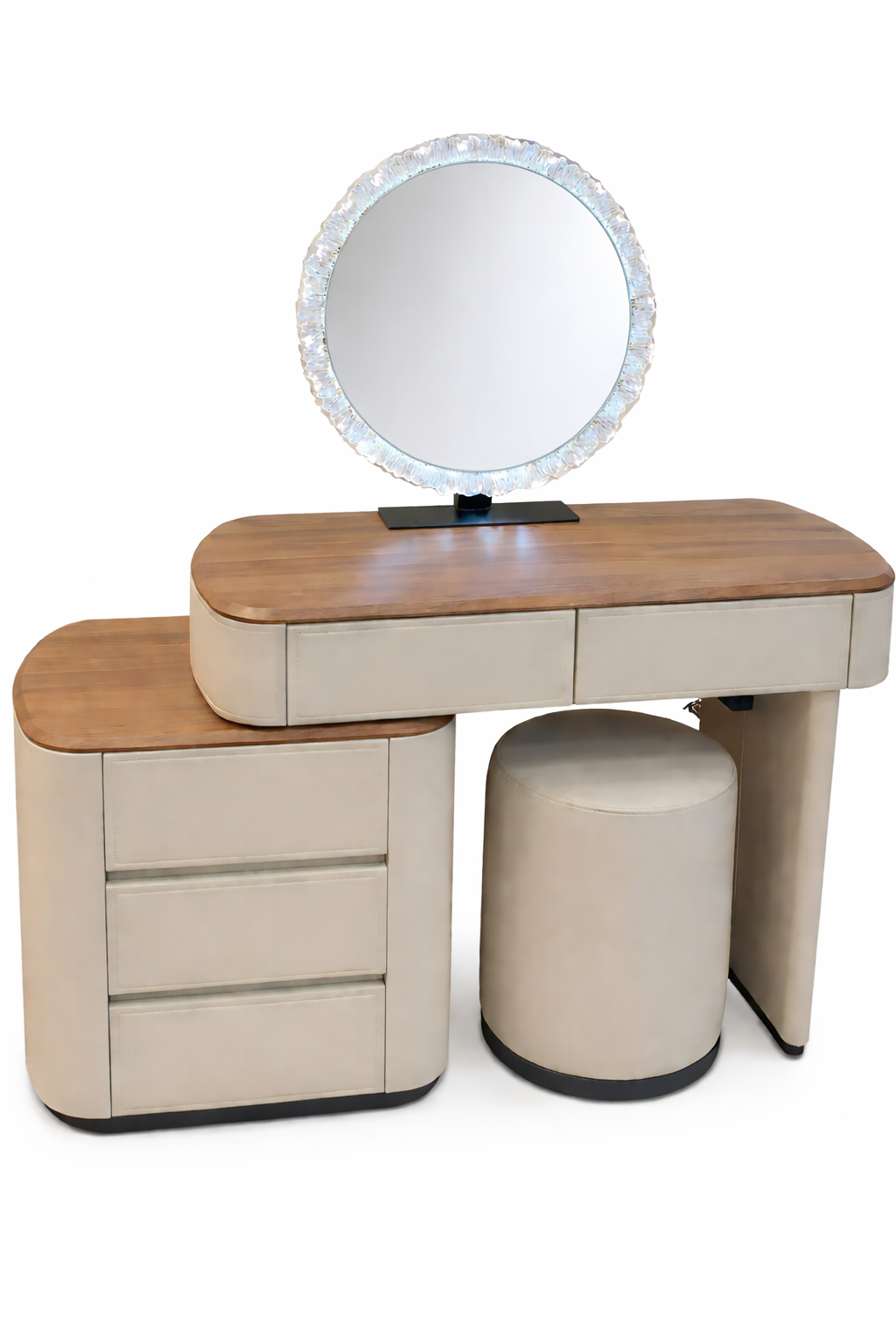 Wooden-Top Makeup Vanity Table