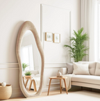 Flannel-Wrapped Wavy Full-Length Mirror