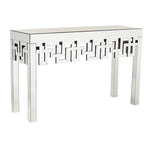 Geometric Silver-Mirrored Console Table
