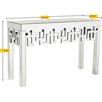 Geometric Silver-Mirrored Console Table