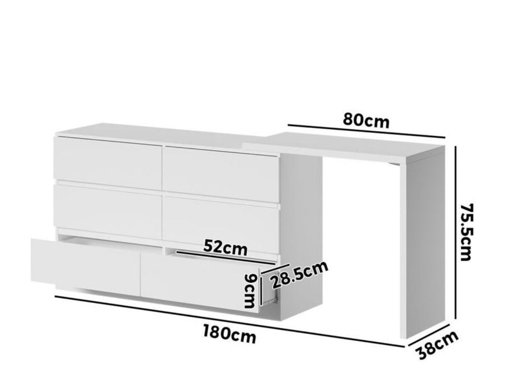 Luna Glam Vanity Makeup Desk