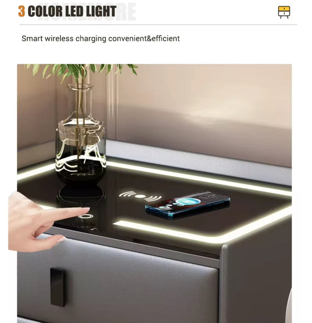 Black Smart Bedside Table