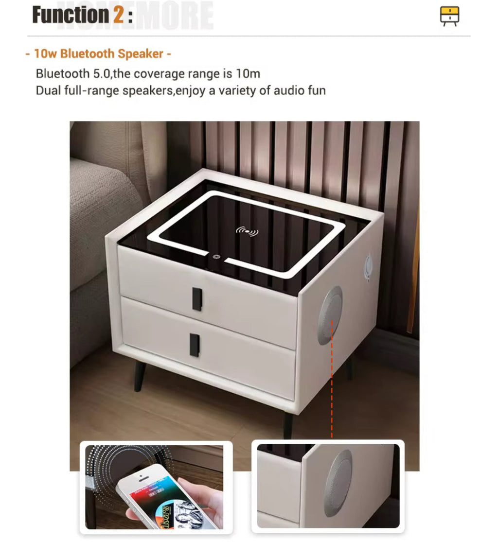 White Smart Side Table