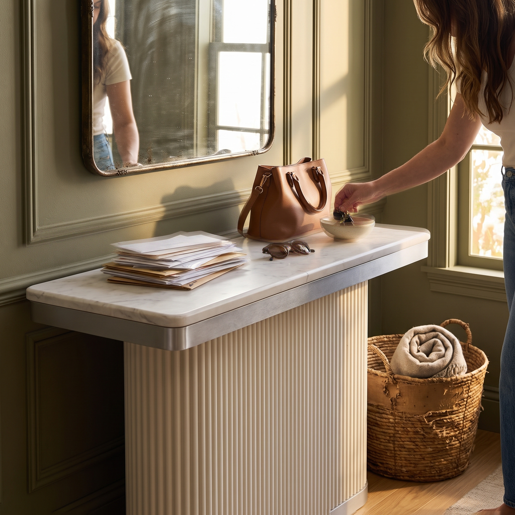 GT White Console Table lifestyle