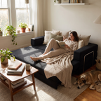 Black Convertible Compressed Sleeper Sofa lifestyle