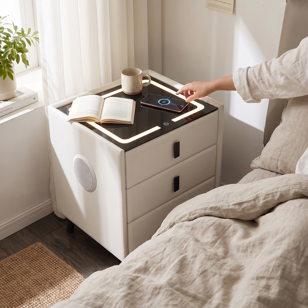 White Smart Side Table lifestyle