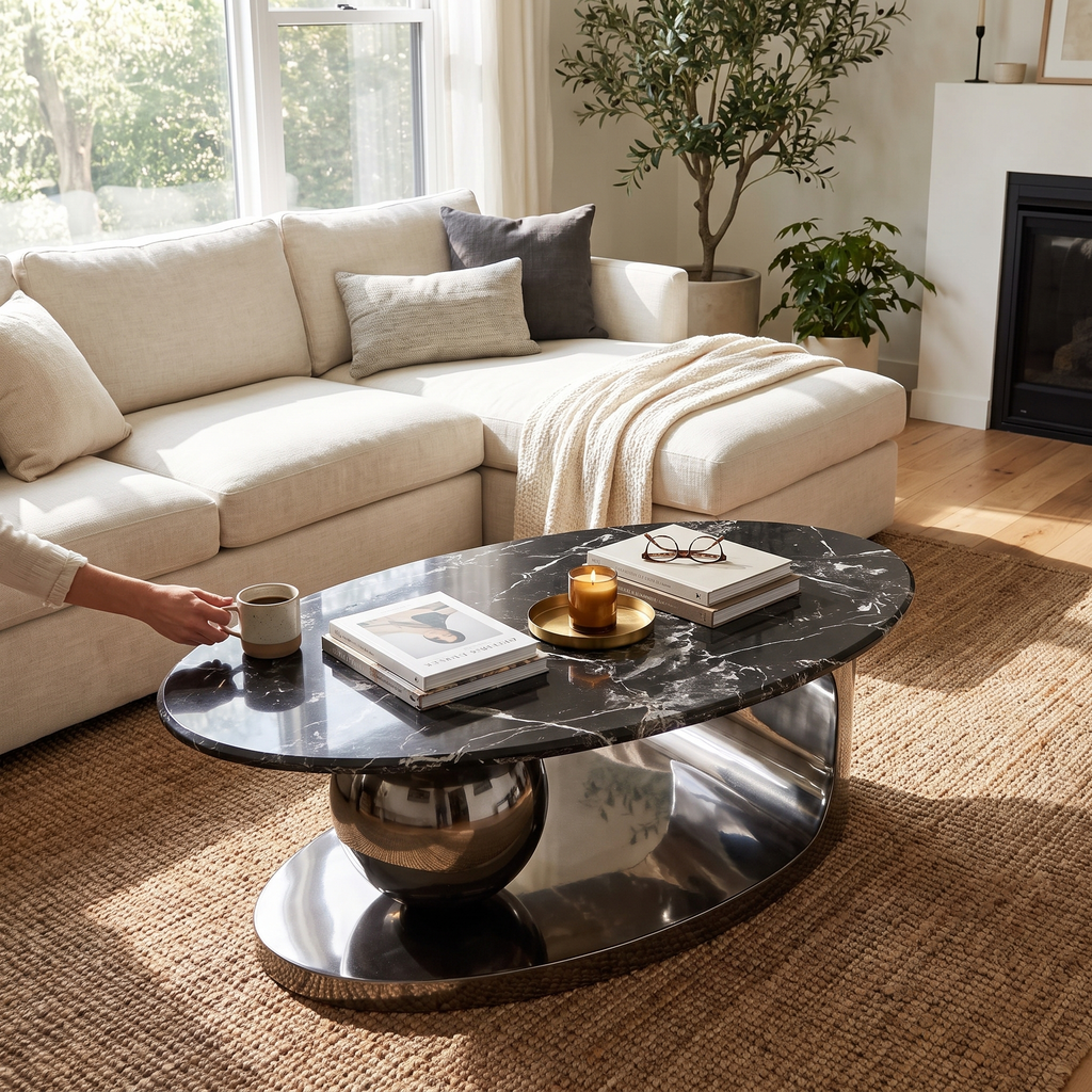 Elegant Black Coffee Table lifestyle