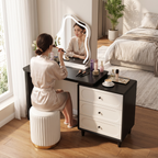 Stylish Black & White Vanity Desk lifestyle