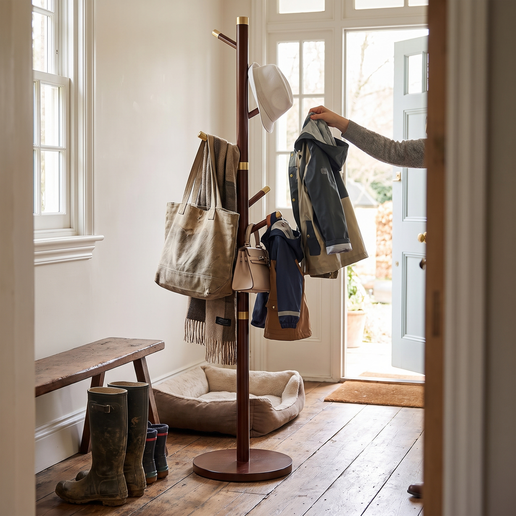 Premium Wooden Coat Hanger Brown lifestyle