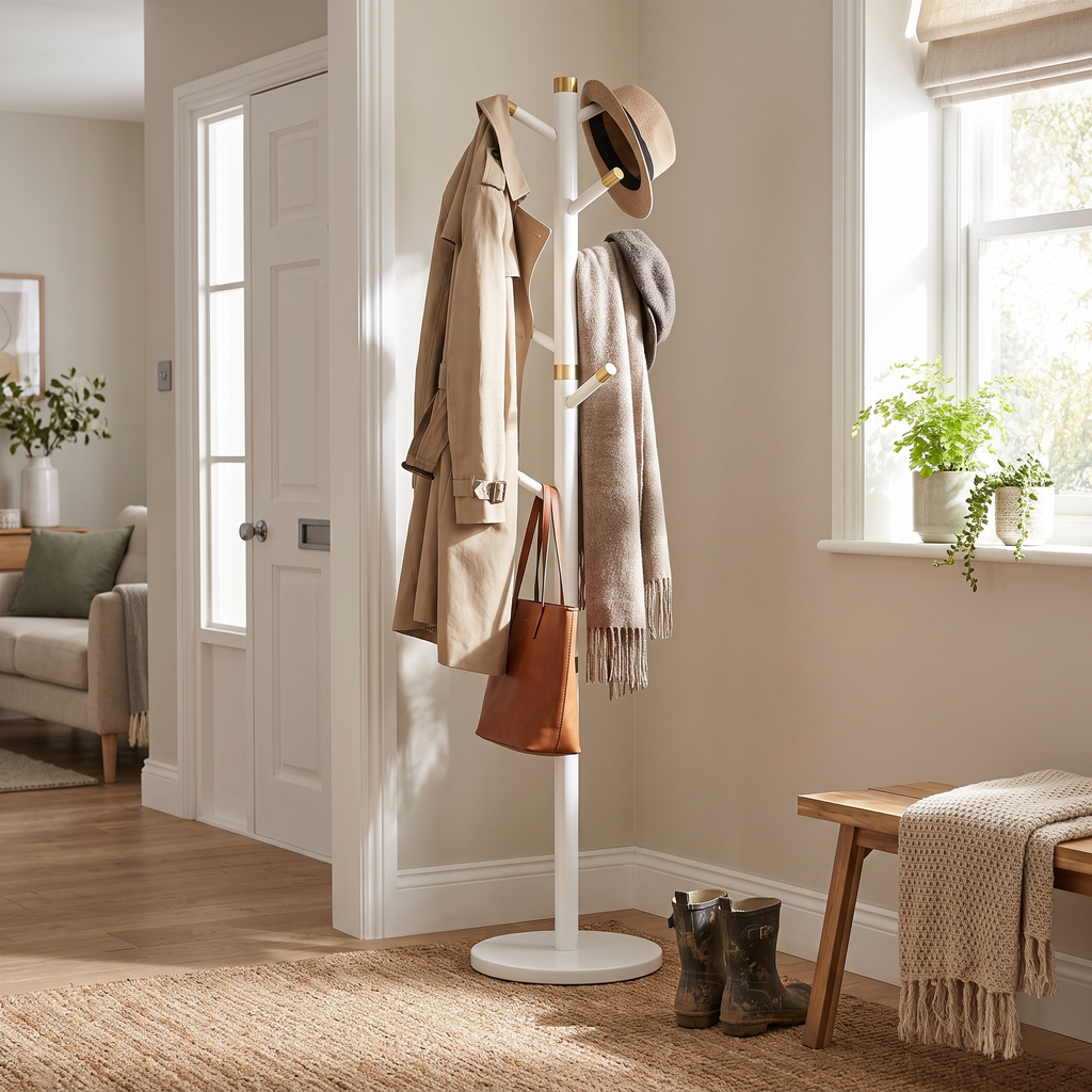 White Wooden Coat Hanger lifestyle