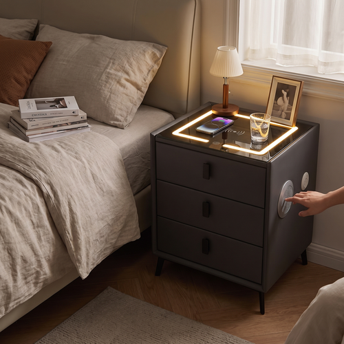 Black Smart Bedside Table lifestyle
