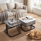 Modern Grey Square Nesting Coffee Table lifestyle