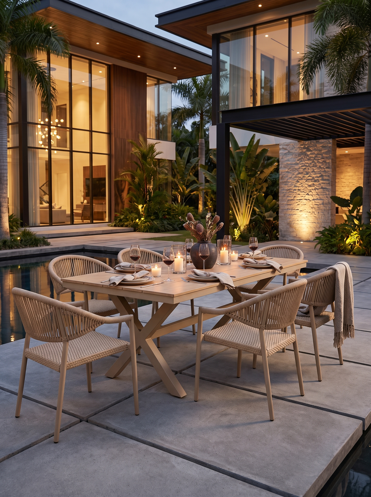 Spacious 8-Seater Patio Dining Set lifestyle image 2