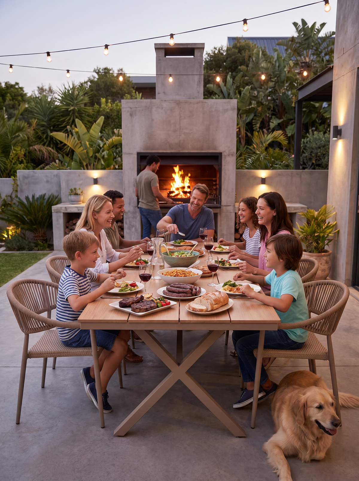 Spacious 8-Seater Patio Dining Set lifestyle image 1