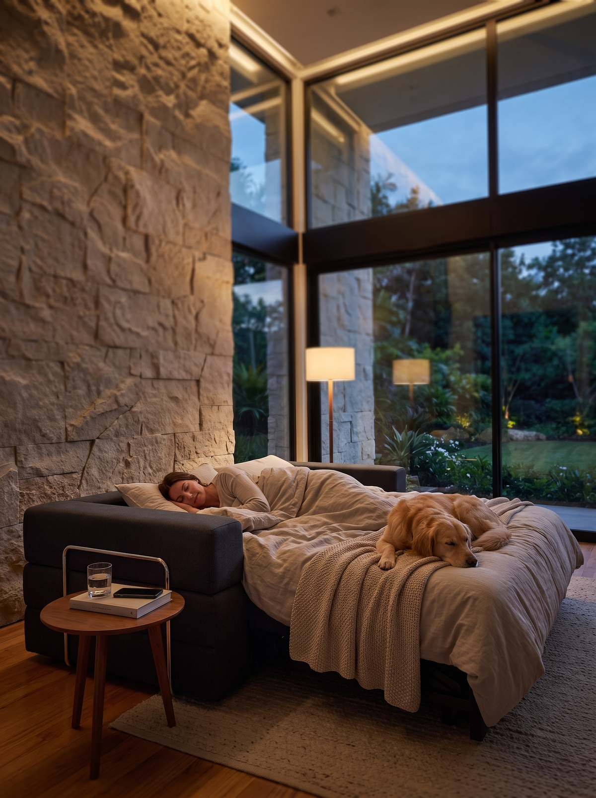 Noir Convertible Sleeper Sofa lifestyle image 1