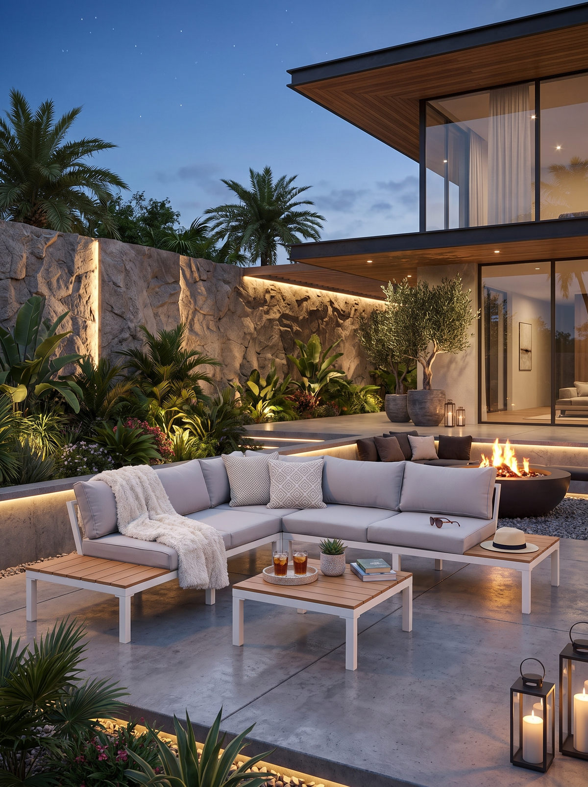 L-Shaped Patio Furniture Set lifestyle image 1