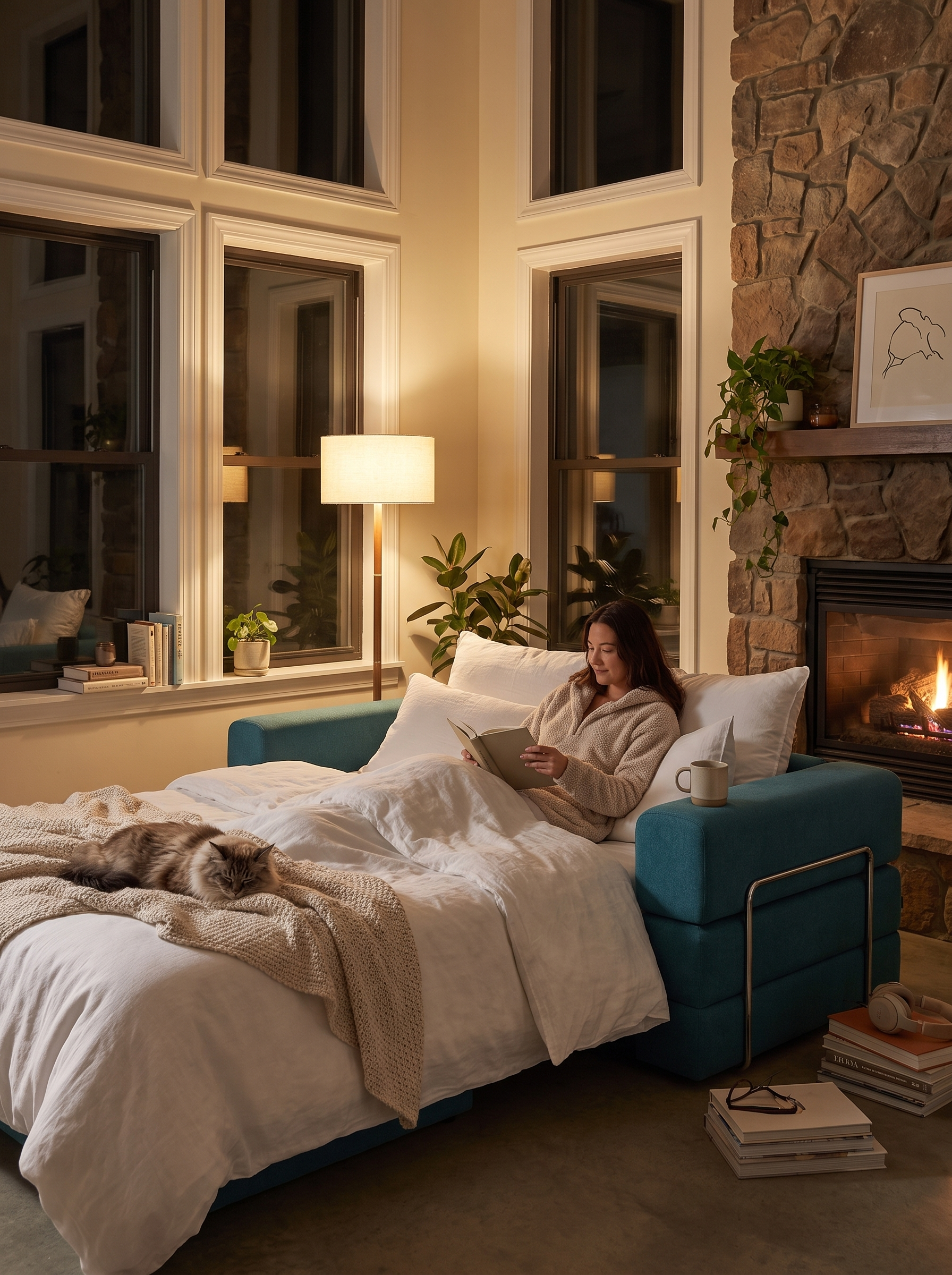 Azure Convertible Sleeper Sofa lifestyle image 2
