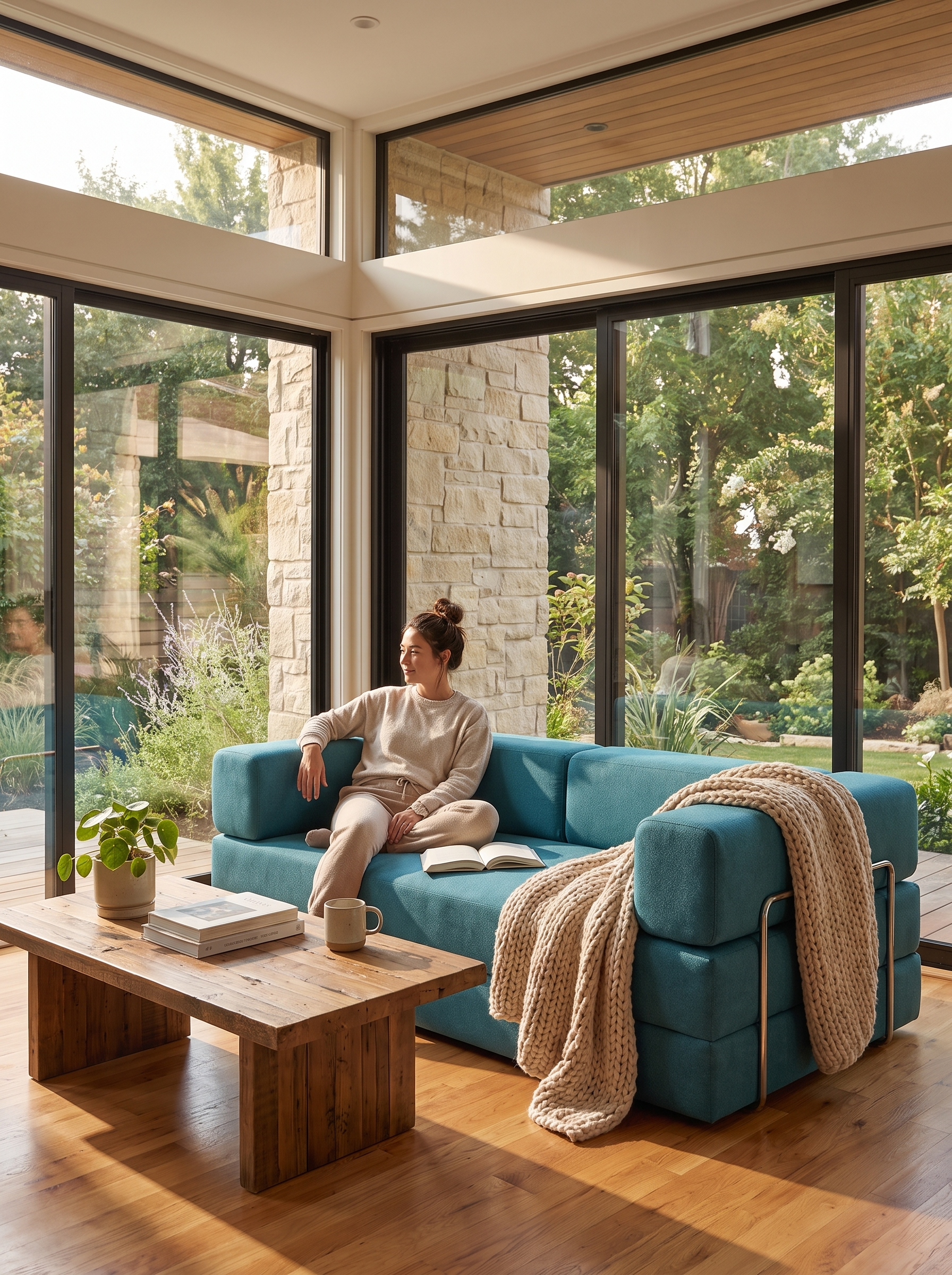 Azure Convertible Sleeper Sofa lifestyle image 1