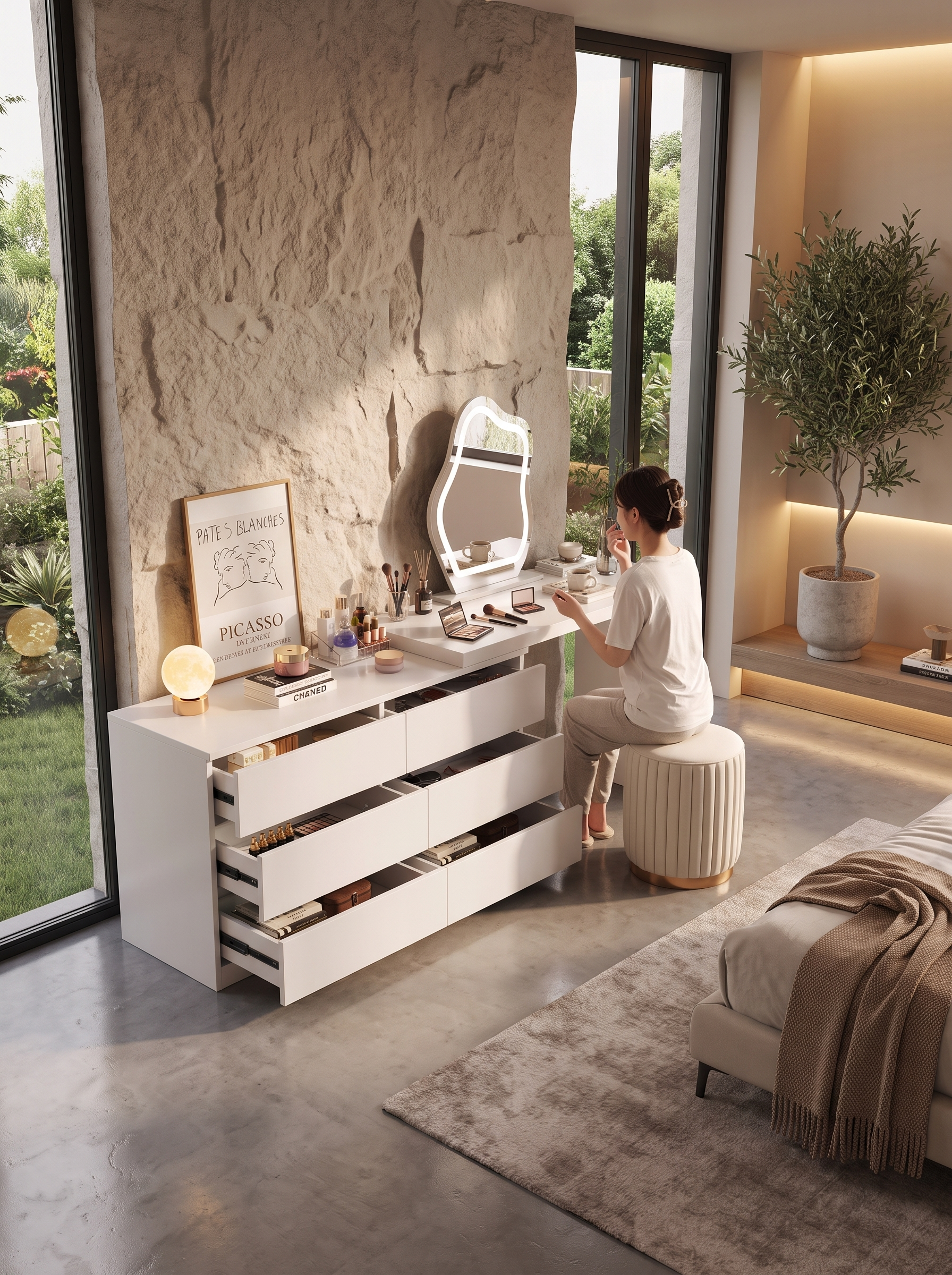 Luna Glam Vanity Makeup Desk lifestyle image 2