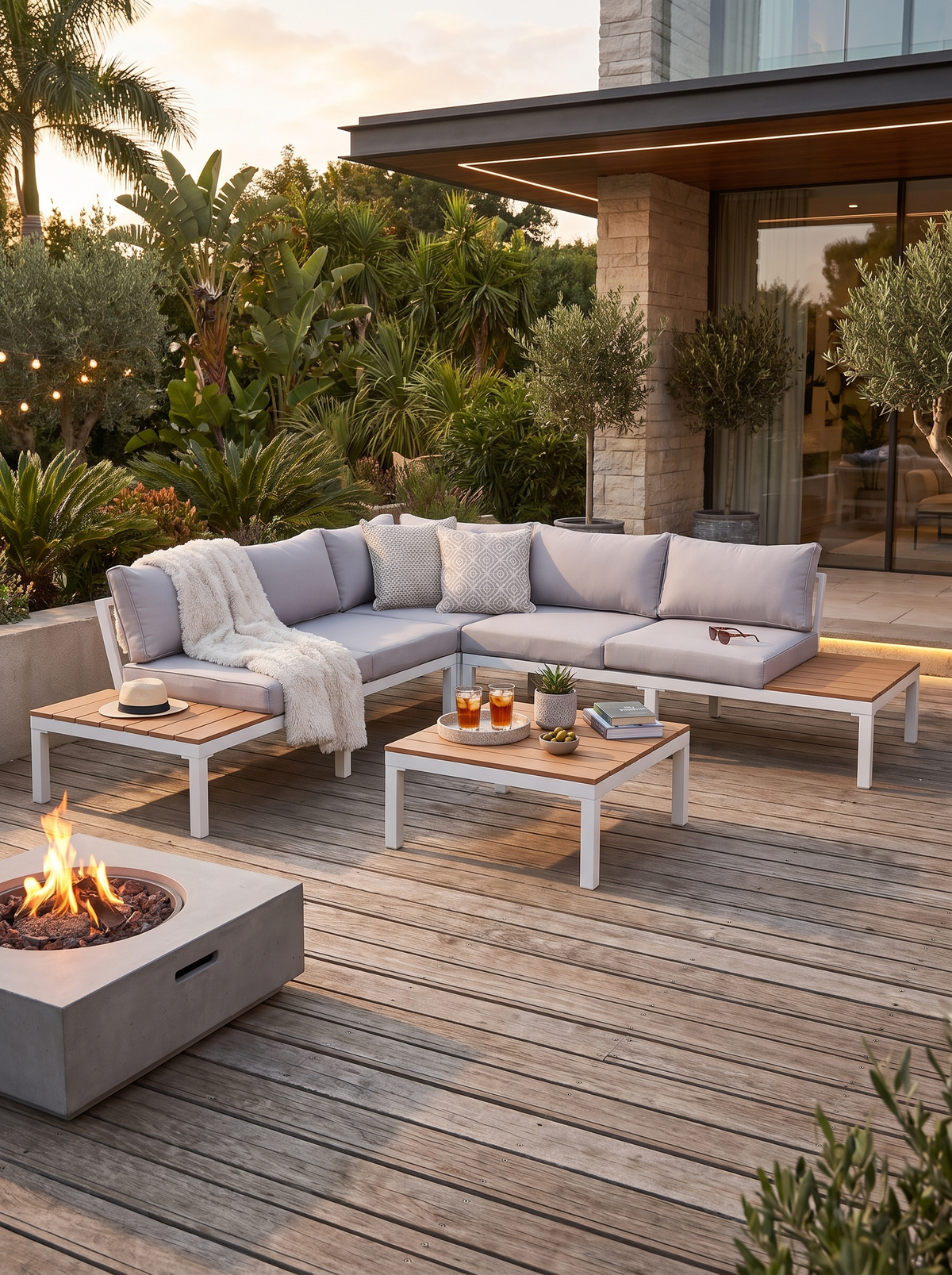 L-Shaped Patio Furniture Set lifestyle image 3