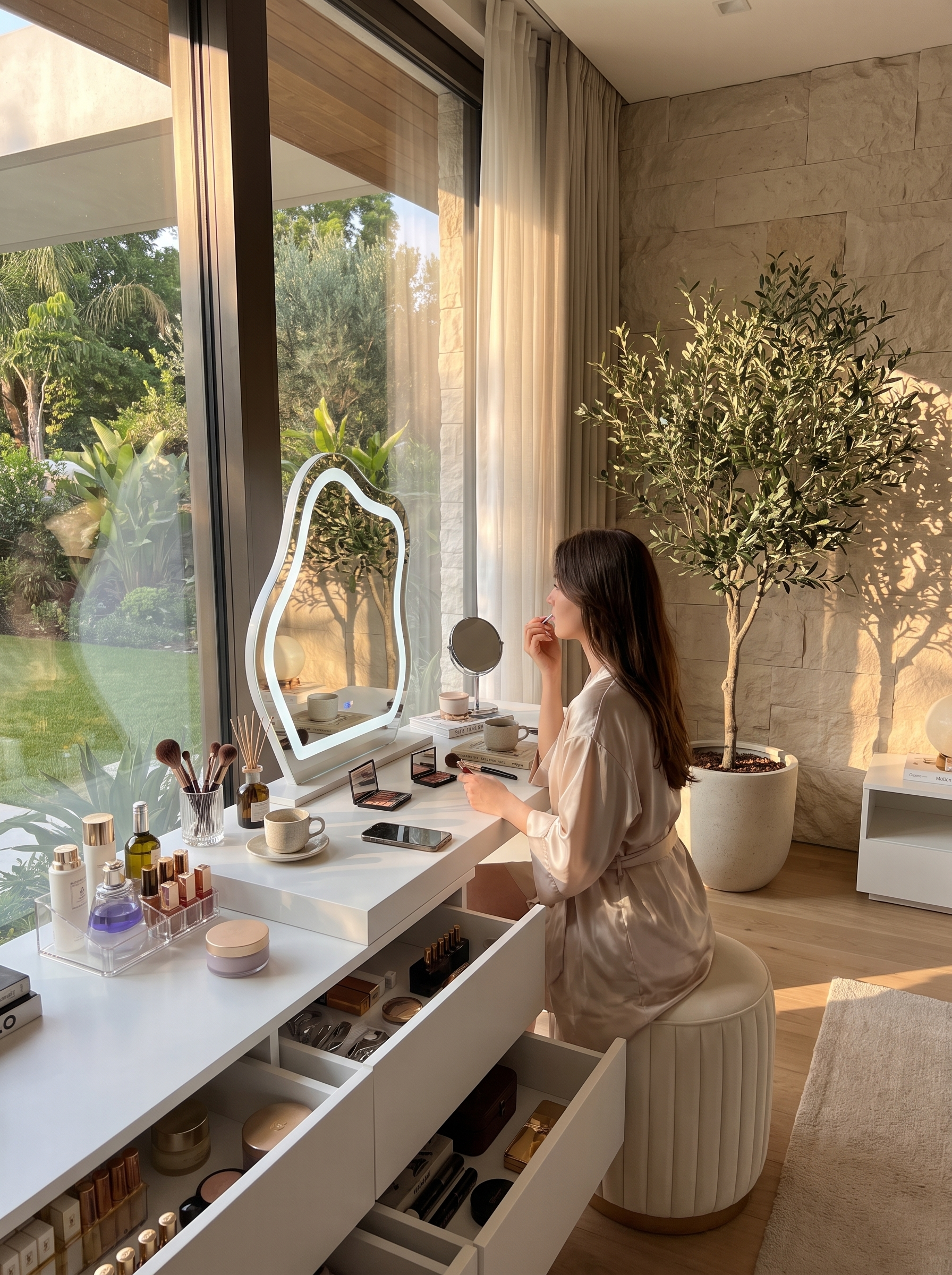 Luna Glam Vanity Makeup Desk lifestyle image 3