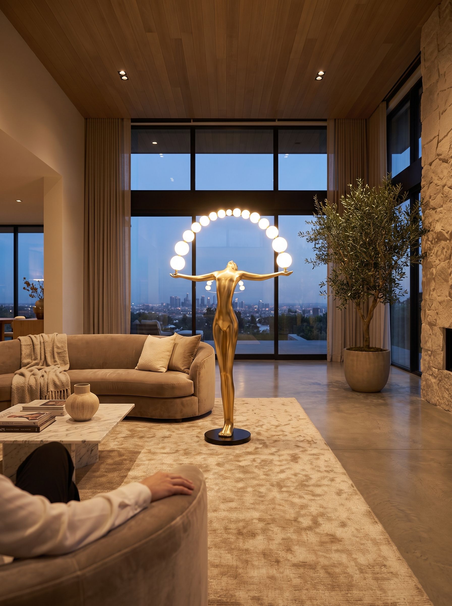 Modern Gold Sculptural Light lifestyle image 2