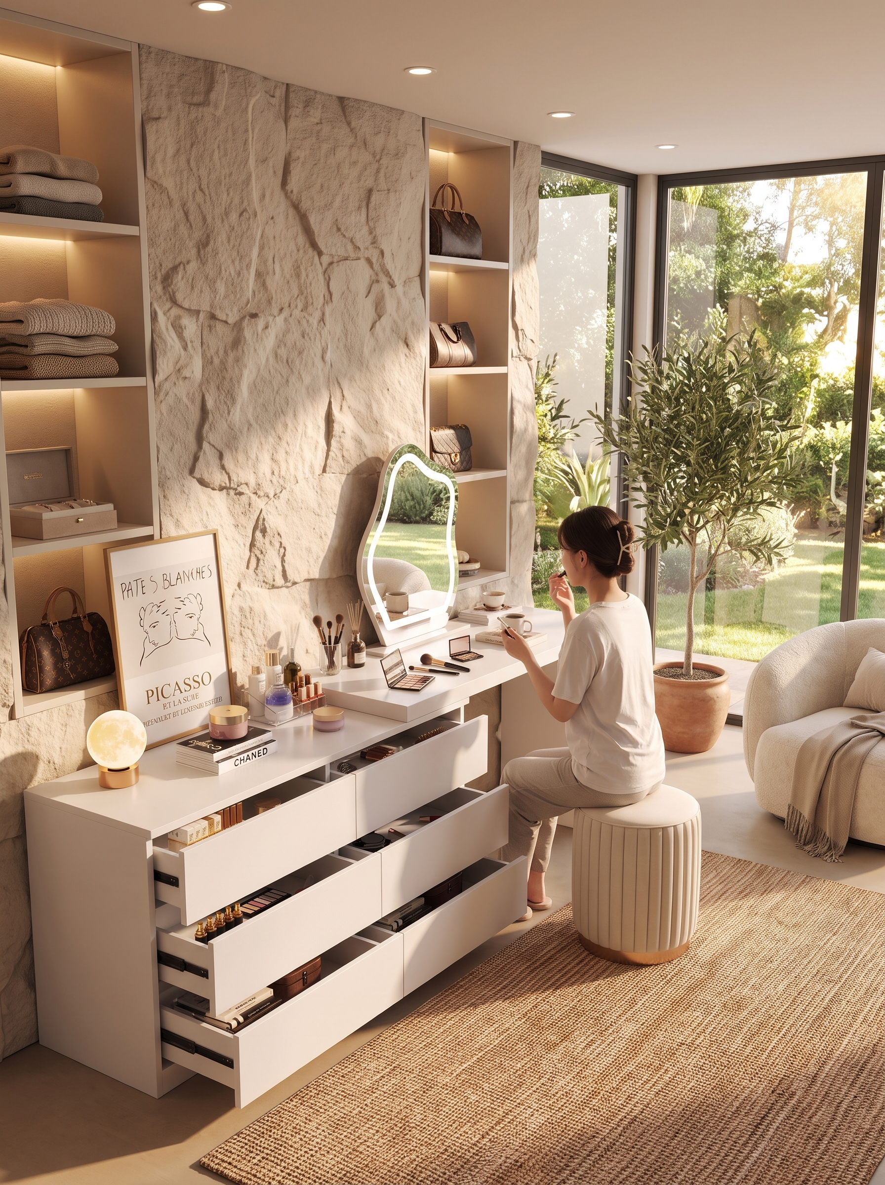 Luna Glam Vanity Makeup Desk lifestyle image 1