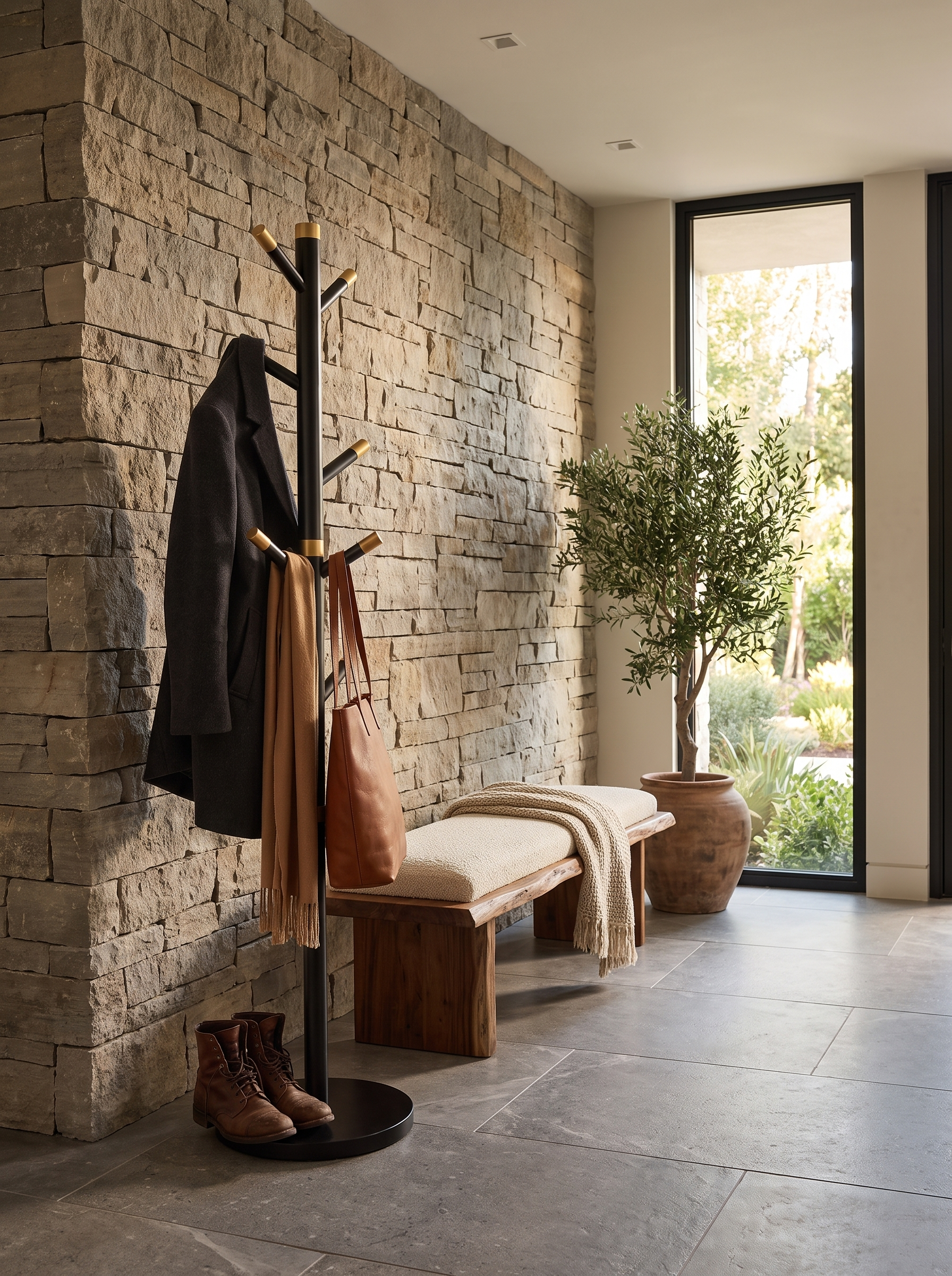 Elegant Black Wooden Coat Stand lifestyle image 3