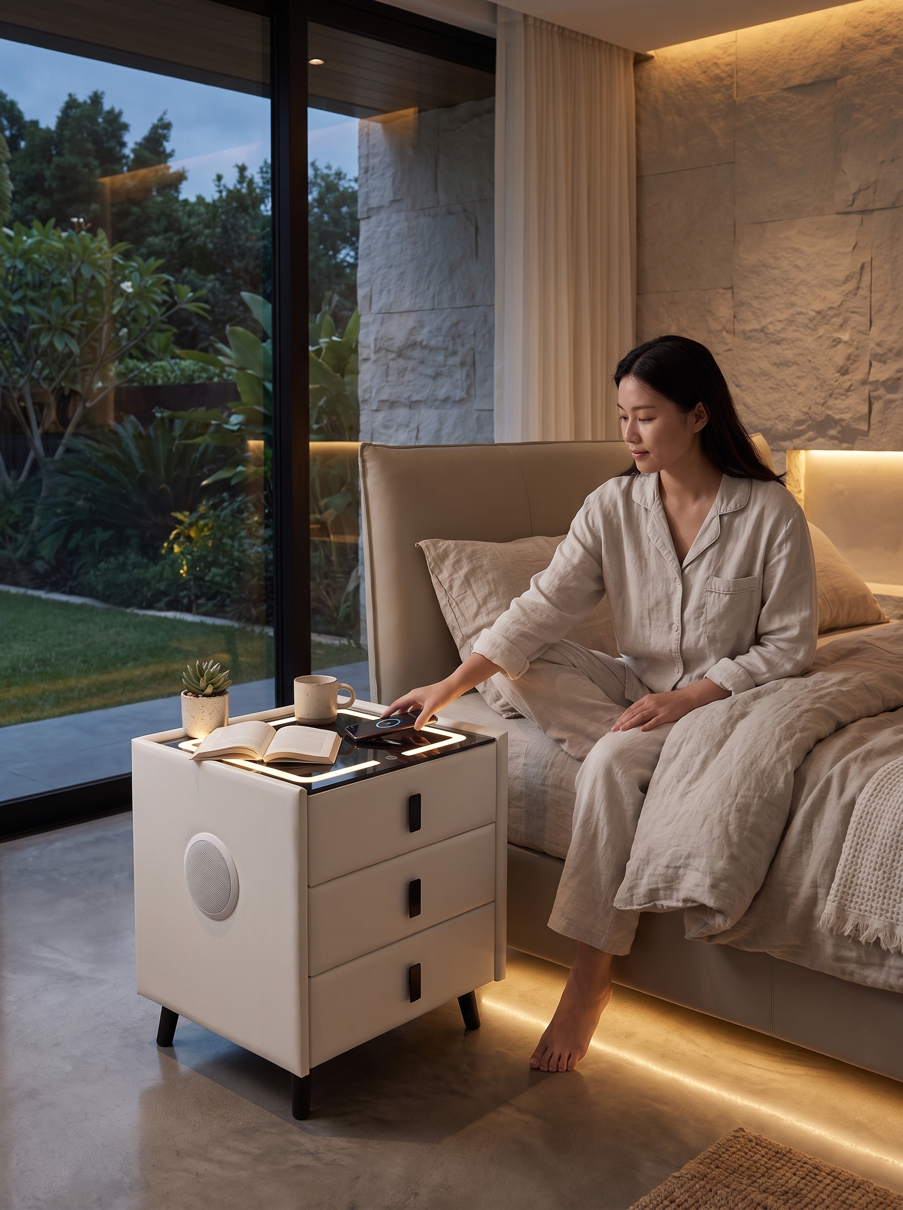White Smart Side Table lifestyle image 2