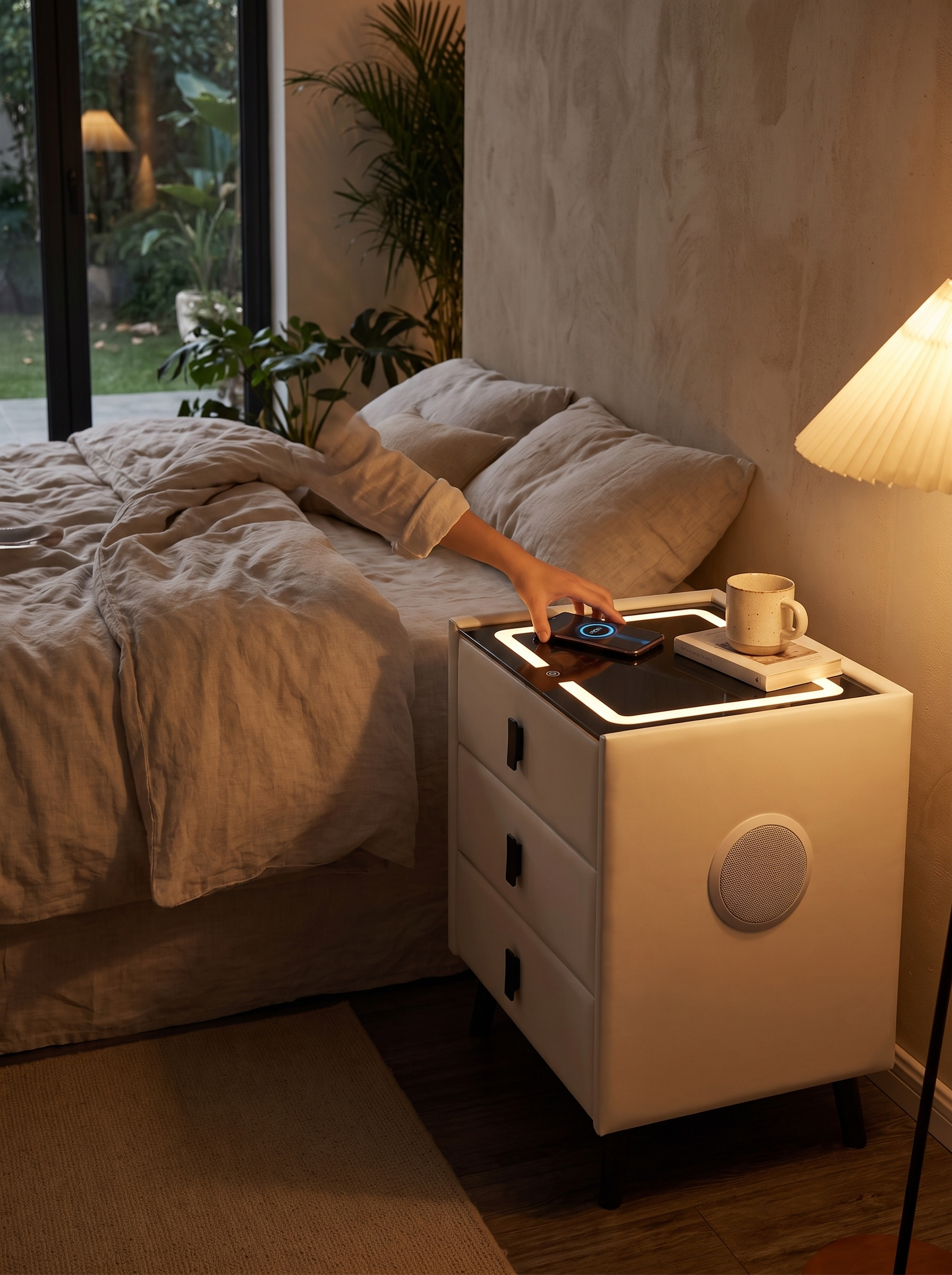 White Smart Side Table lifestyle image 1