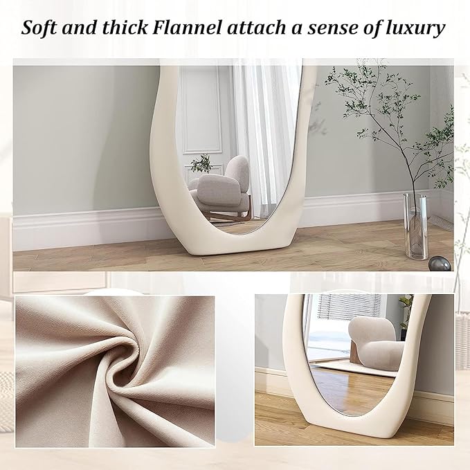 Flannel-Wrapped Wavy Full-Length Mirror